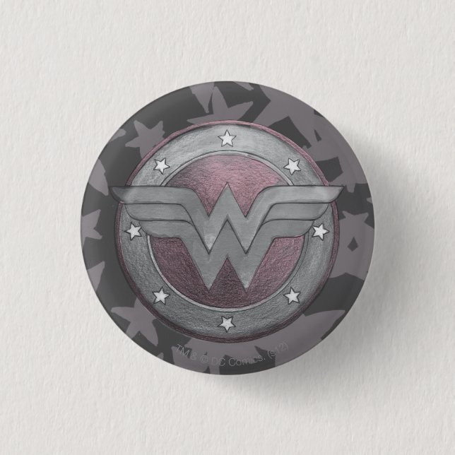 Wonder Woman Shield Pattern 3 Cm Round Badge (Front)