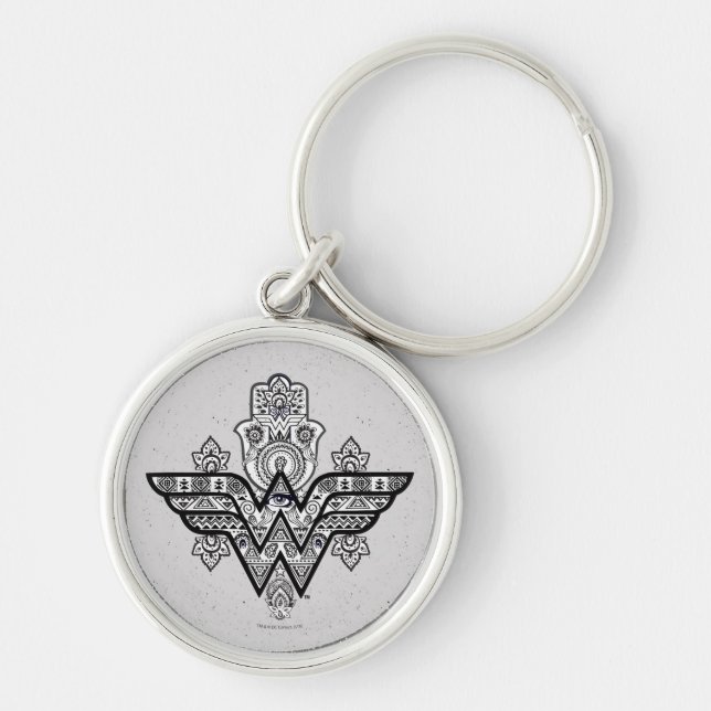 Wonder Woman Spiritual Paisley Hamsa Logo Key Ring (Front)