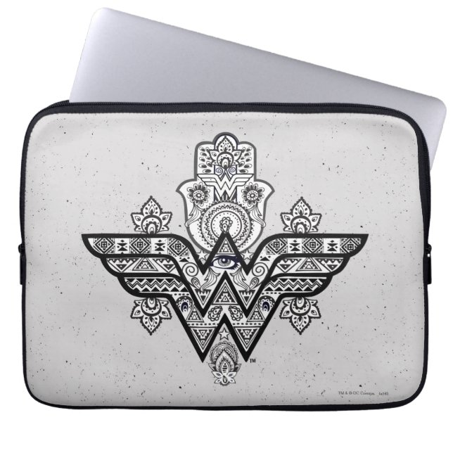 Wonder Woman Spiritual Paisley Hamsa Logo Laptop Sleeve (Front)