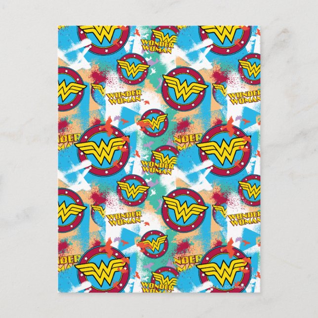 Wonder Woman Spray Paint Pattern Postcard (Front)