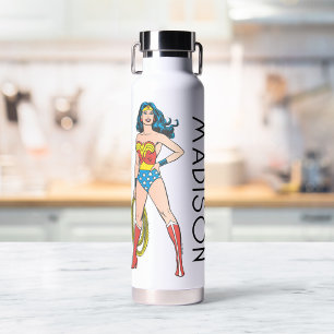 Wonder Woman Standing Add Your Name Water Bottle