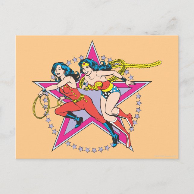Wonder Woman Star Background Postcard (Front)