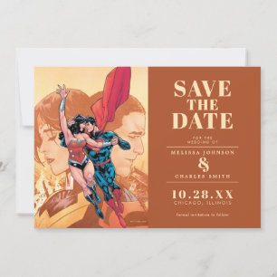 Wonder Woman & Superman Save the Date Invitation