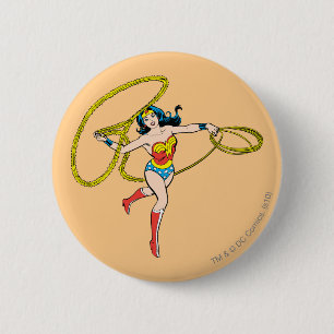 Wonder Woman Swinging Lasso 6 Cm Round Badge