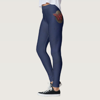 Wonder Woman Symbol Over Concentric Circles Leggings