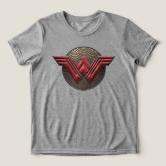 Wonder Woman Symbol Over Concentric Circles Tri-Blend Shirt