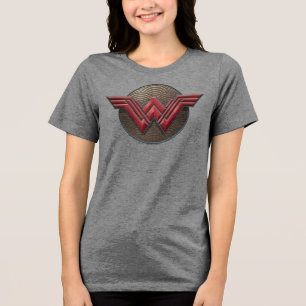 Wonder Woman Symbol Over Concentric Circles Tri-Blend Shirt