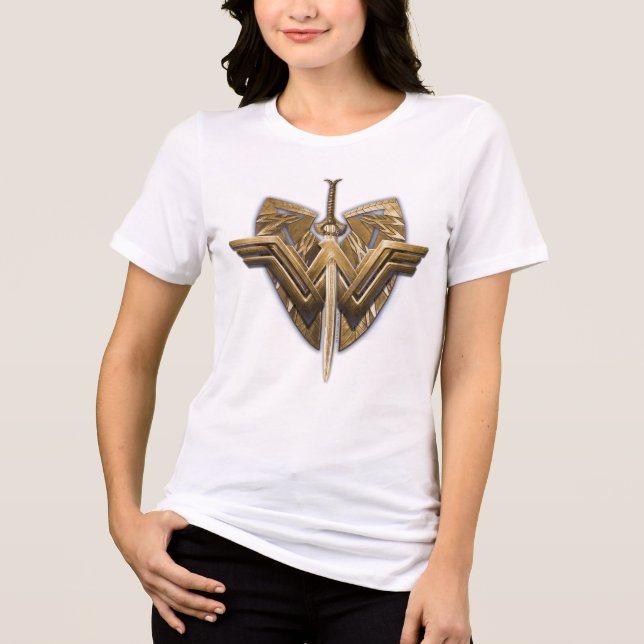 Wonder Woman Symbol With Sword of Justice Tri-Blend Shirt (Front)