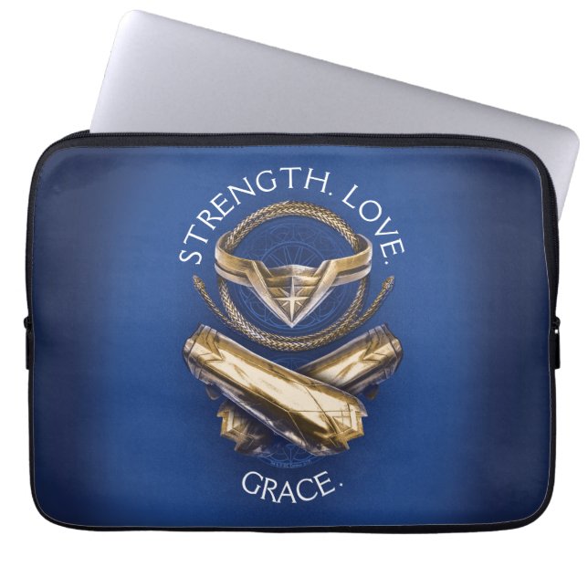 Wonder Woman Tiara, Lasso, and Bracelets Laptop Sleeve (Front)