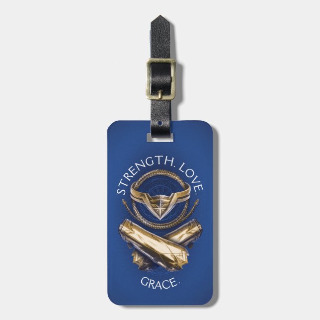 Wonder Woman Tiara, Lasso, and Bracelets Luggage Tag (Front Vertical)