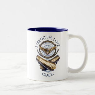Wonder Woman Tiara, Lasso, and Bracelets Two-Tone Coffee Mug