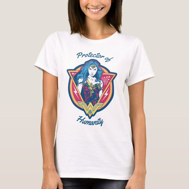 Wonder Woman Tri-Colour Graphic T-Shirt (Front)