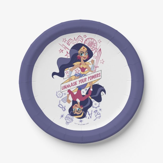 Wonder Woman Unmask Your Powers Paper Plate (Front)
