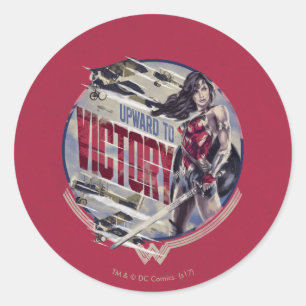 Wonder Woman Upward To Victory Classic Round Sticker