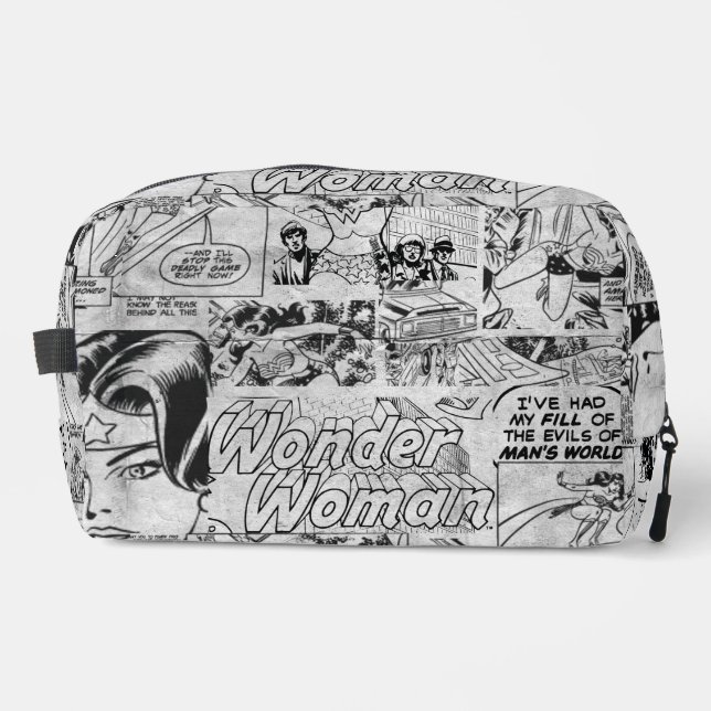 Wonder Woman Vintage Comic Pattern Dopp Kit (Front)