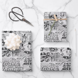 Wonder Woman Vintage Comic Pattern Wrapping Paper Sheet