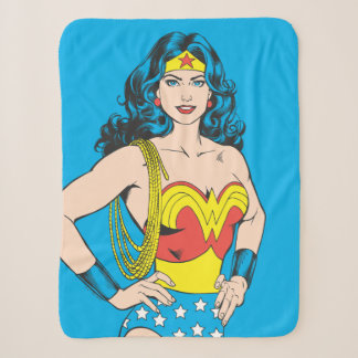 Wonder Woman | Vintage Pose with Lasso Sherpa Blanket