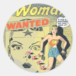 Wonder Woman Wanted Classic Round Sticker