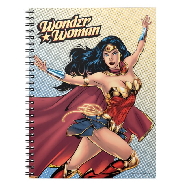Wonder Woman Wearing Cape Notebook (Front)
