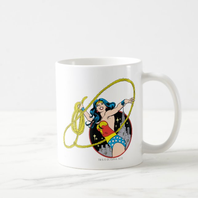Wonder Woman with City Background Coffee Mug (Right)