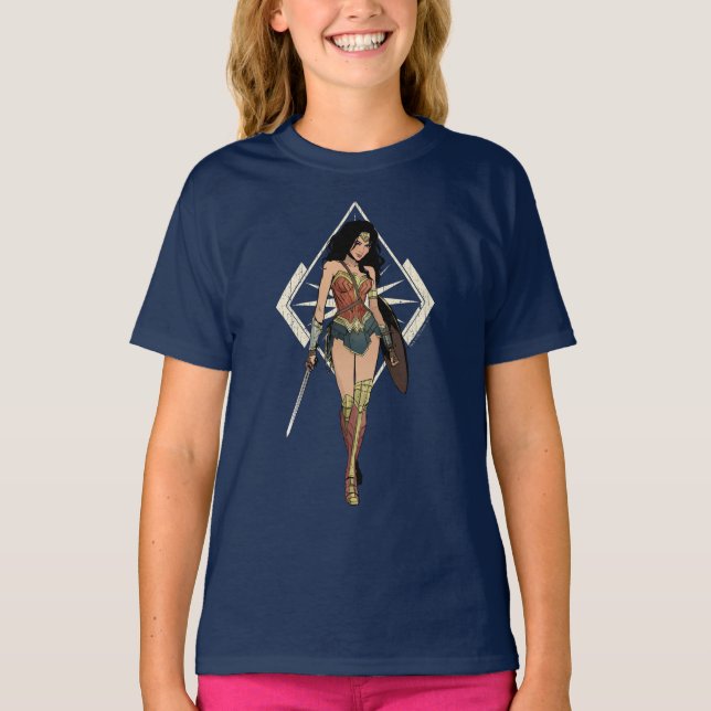 Wonder Woman With Sword Comic Art T-Shirt (Front)