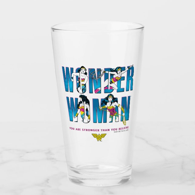 Wonder Woman "You Are Stronger Than You Believe" Glass (Front)