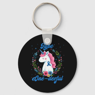 Wonderful 1st Birthday Unicorn Funny Diabetic Type Key Ring