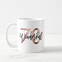Wonderful 70th | Modern Elegant Rose Gold Birthday