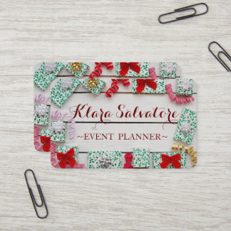 Wonderful Adorable Christmas Gift Wreath Business Card