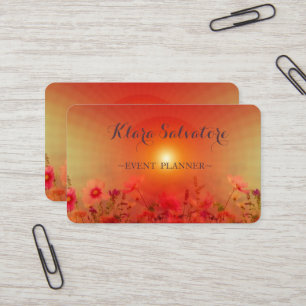 Wonderful Adorable Red Sunset Business Card