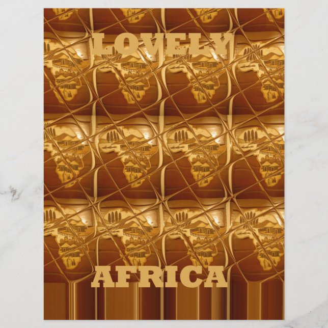 Wonderful African Map Print Golden Design (Front)