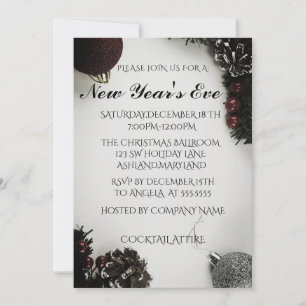 Wonderful, Amazing, Red Sparkly NewYear Invitation