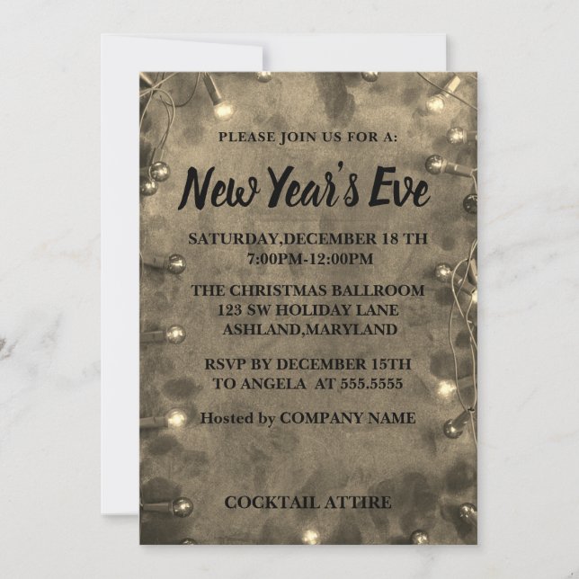 Wonderful, Amazing, Sparkly NewYear  Invitation (Front)