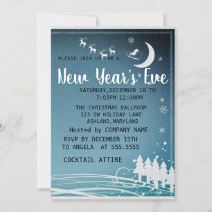 Wonderful, Amazing, White Snowflake New Year  Invi Invitation