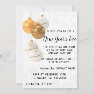 Wonderful, Amazing, White Snowflake New Year Invitation