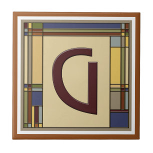Wonderful Arts & Crafts Geometric Initial G Tile