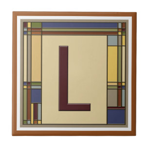 Wonderful Arts & Crafts Geometric Initial L Tile