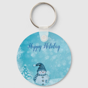 Wonderful, Awesome,Gorgeous Blue Snowman  Key Ring