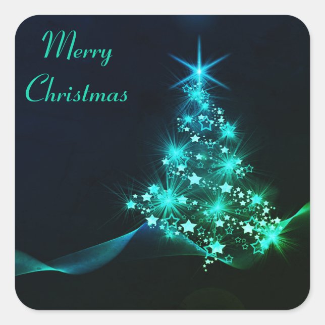 Wonderful, Awesome, Gorgeous Christmas Tree Square Sticker (Front)