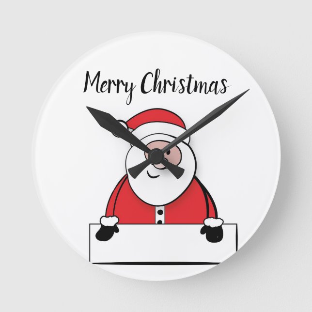Wonderful, Awesome, Gorgeous Santa  Round Clock (Front)