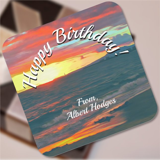 Wonderful Birthday Day 1490 Square Sticker (Creator Uploaded)