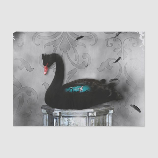 Wonderful black swan with dark mermaid tissue paper (Front)