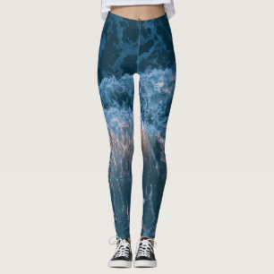 Wonderful Blue Waves Leggings