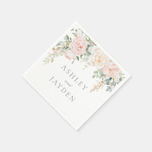 Wonderful Blush Floral Wedding Napkin