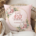 Wonderful Blush Pink Greenery Floral 60th birthday Cushion<br><div class="desc">✅ For matching items search 36-60 in my collections ✅ Celebrate a special milestone with this elegant 60th birthday pillow featuring watercolor rose gold, dusty pink and blush pink flowers, eucalyptus greenery, and a shimmering gold frame. This boho floral design adds charm and warmth to any space. A beautiful keepsake...</div>