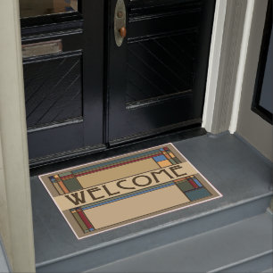 Wonderful Bold Fall Arts & Crafts Geometric Doormat