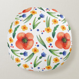 Wonderful Botanical Floral Design Round Cushion