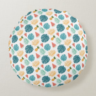 Wonderful Botanical Floral Design Round Cushion
