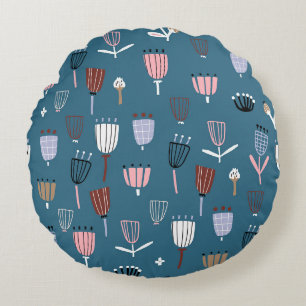 Wonderful Botanical Floral Design Round Cushion