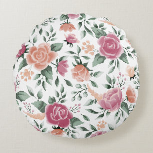 Wonderful Botanical Floral Design Round Cushion